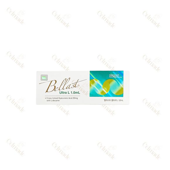 Bellast Ultra L hyaluronic acid filler with Lidocaine, ideal for deep volume and facial contouring.