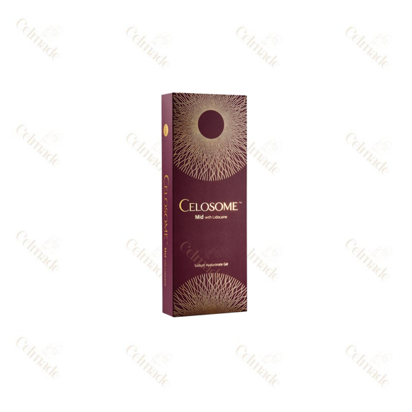 Celosome Mid hyaluronic acid filler for balanced facial volume and fine line reduction.