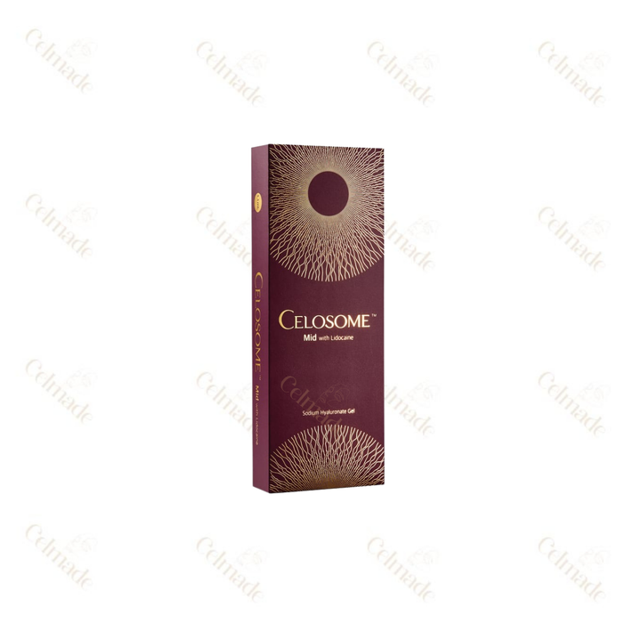 Celosome Mid hyaluronic acid filler for balanced facial volume and fine line reduction.