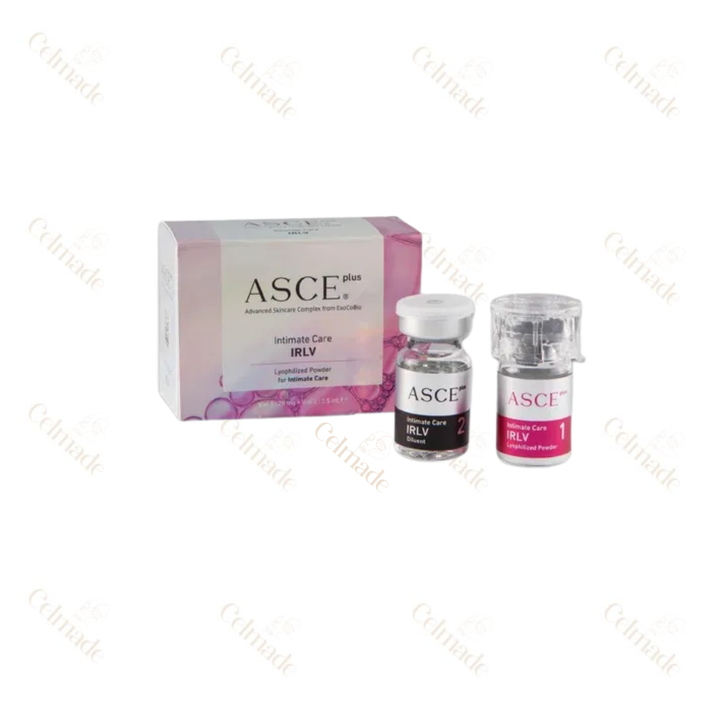 ASCE Plus IRLV exosome kit – freeze-dried powder and activating ampoule in sterile packaging for professional intimate care