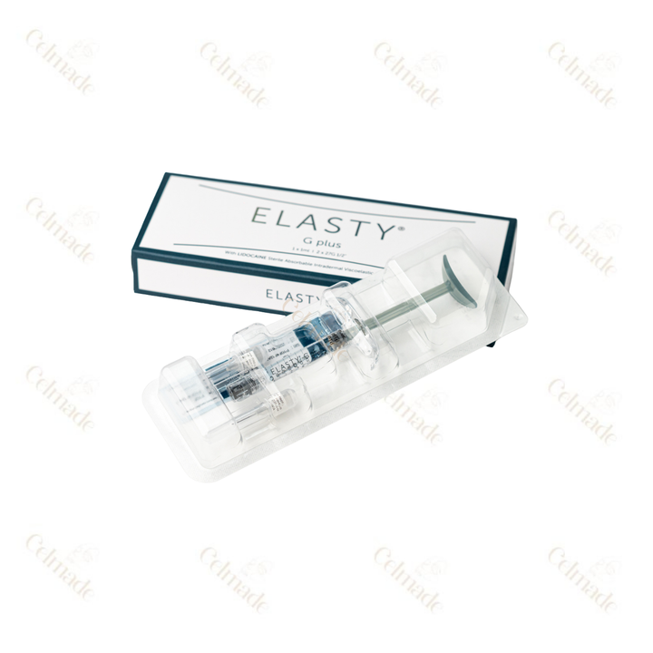 Elasty G Plus high-density hyaluronic acid filler with Lidocaine for deep volume and facial contouring.