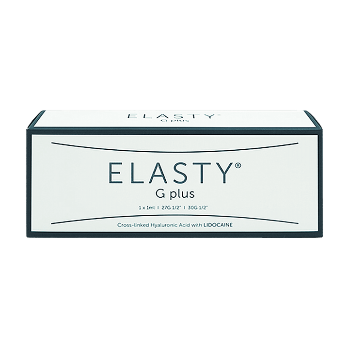 Elasty G Plus high-density hyaluronic acid filler with Lidocaine for deep volume and facial contouring.