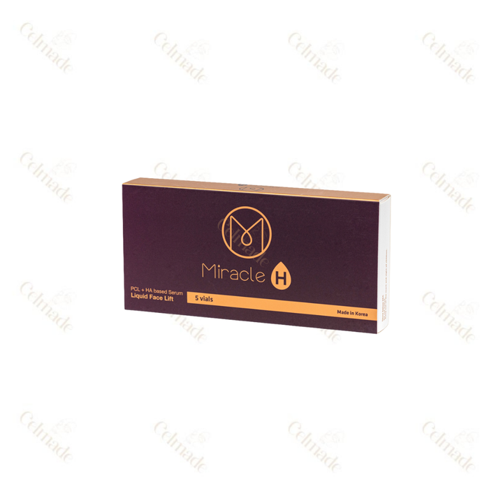 Miracle H hyaluronic acid and Polynucleotide-based skin rejuvenation treatment for hydration and elasticity.