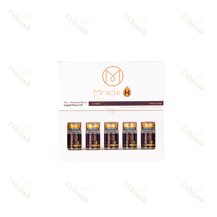 Miracle H hyaluronic acid and Polynucleotide-based skin rejuvenation treatment for hydration and elasticity.