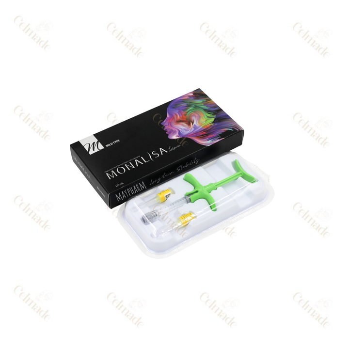 MONALISA MILD low-density hyaluronic acid filler for fine line reduction and subtle volume in delicate areas.