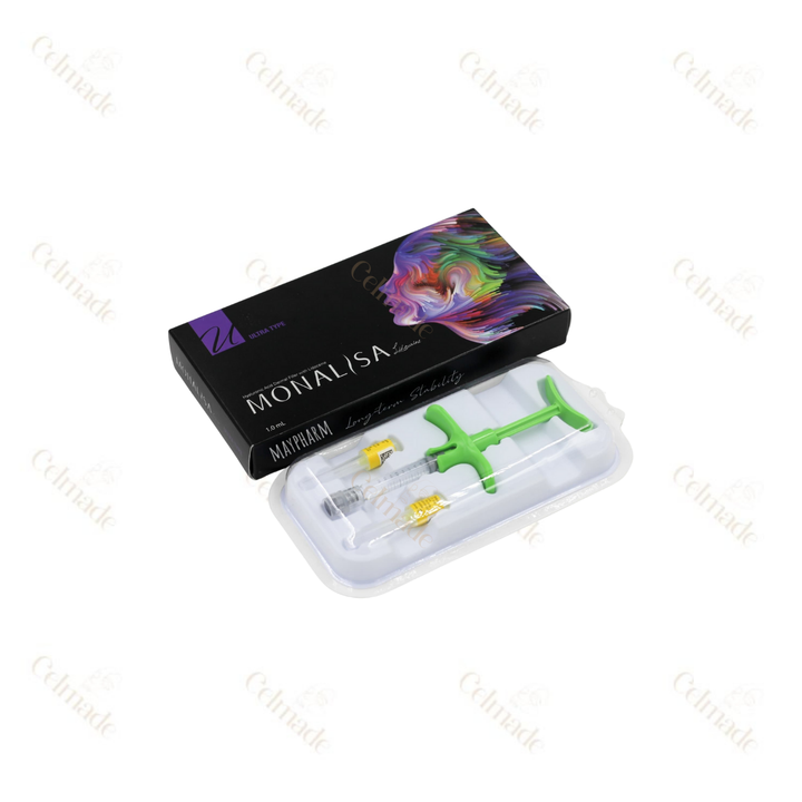 MONALISA ULTRA high-density hyaluronic acid filler for deep contouring and volume.