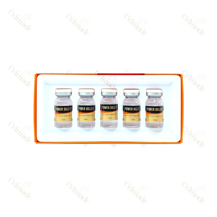 POWER DELETE fat-dissolving injection for targeted body contouring.