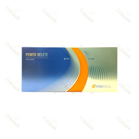 POWER DELETE fat-dissolving injection for targeted body contouring.