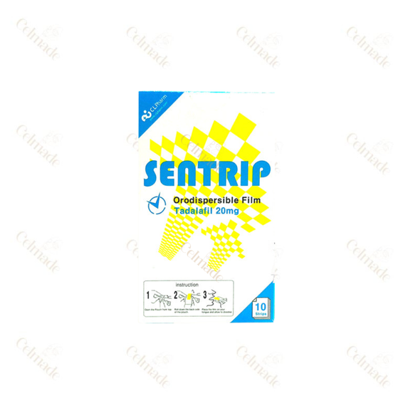 Sentrip 20mg strips for cognitive support and mental clarity, 10 strips per box.