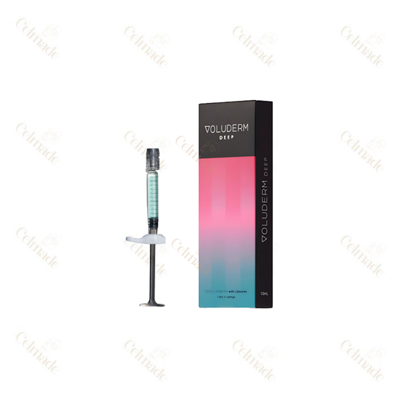 Voluderm Deep 1ml – Mid-depth dermal filler for wrinkle correction and facial contouring.