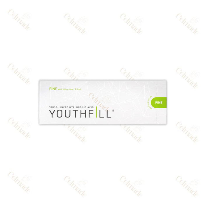 YOUTHFILL FINE low-density hyaluronic acid filler for fine line reduction and hydration.