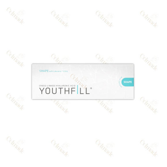 YOUTHFILL SHAPE medium-to-high density hyaluronic acid filler for facial contouring and volume enhancement.
