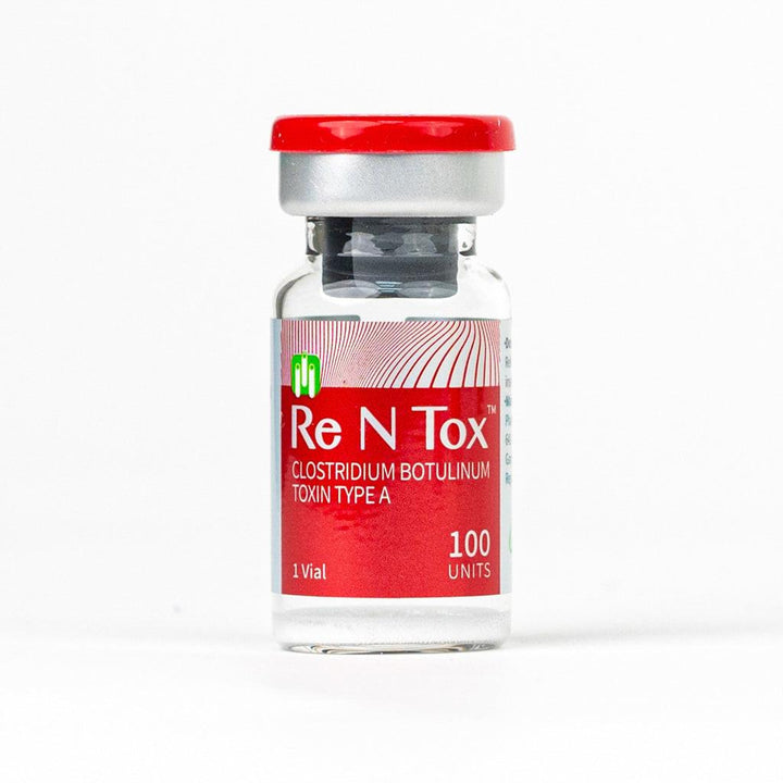 Re N Tox 100 botulinum toxin type A for wrinkle reduction and facial rejuvenation.