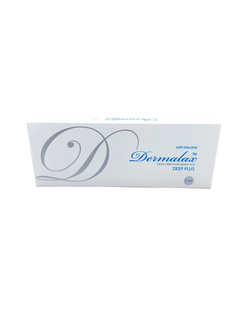 Dermalax Deep Plus hyaluronic acid filler with Lidocaine for deep volume and facial contouring.