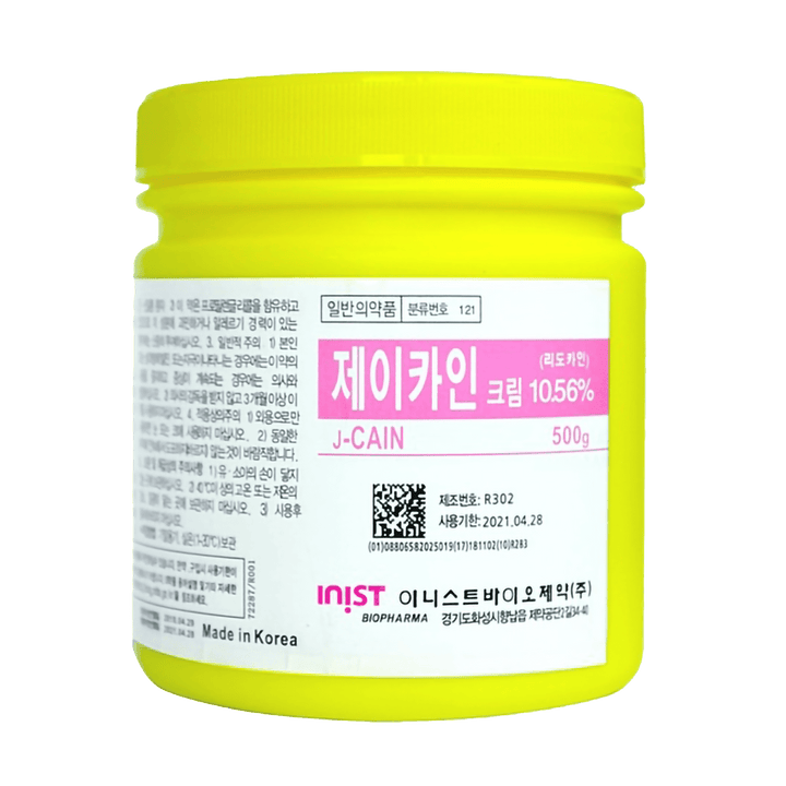 J CAIN CREAM 500G professional-grade lidocaine-based numbing cream for pain relief in cosmetic procedures.