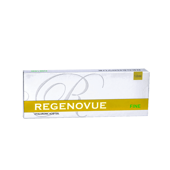 REGENOVUE FINE low-density hyaluronic acid filler for fine line reduction and subtle volume.