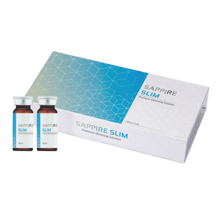 SAPPHIRE SLIM fat-dissolving injection for targeted body contouring.