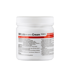 SM CREAM 500G professional-grade lidocaine-based numbing cream for pain relief in cosmetic and dermatological procedures.