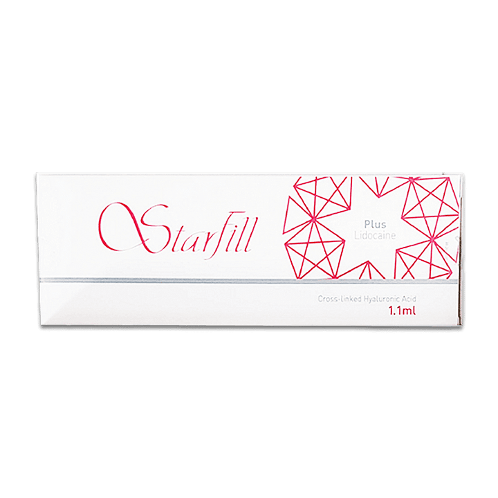 STARFILL PLUS medium-density hyaluronic acid filler for wrinkle reduction and subtle volume.