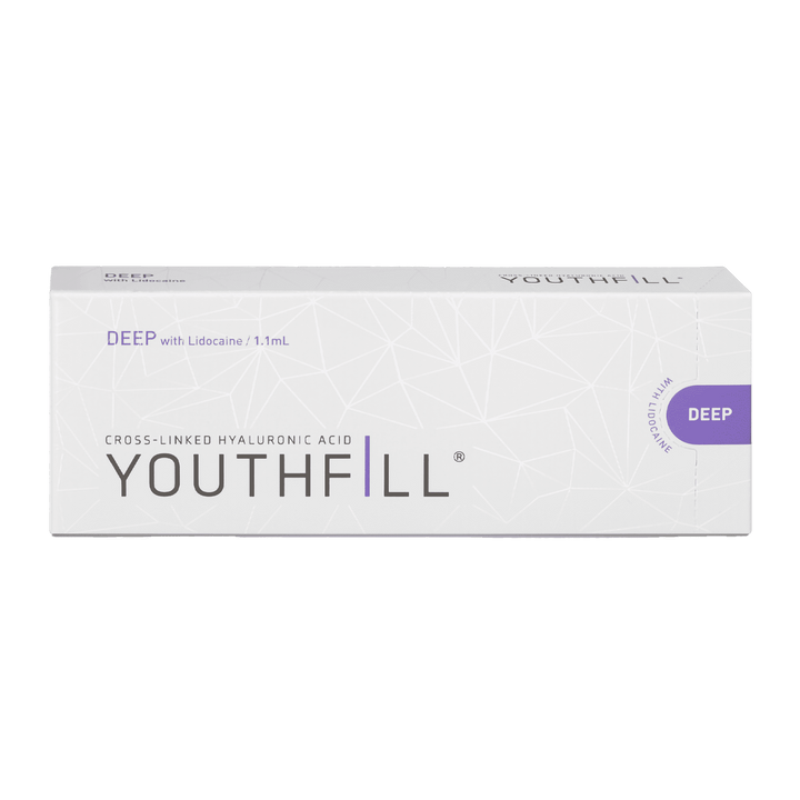 YOUTHFILL DEEP high-density hyaluronic acid filler for deep wrinkle reduction and facial contouring.